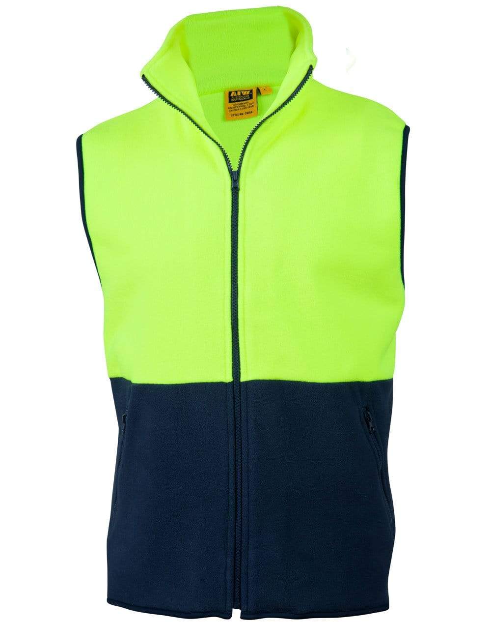 Australian Industrial Wear Work Wear Fluoro Yellow/Navy / S HI-VIS TWO TONE VEST SW08